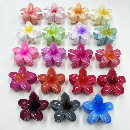 Hawaiian Gradient Hair Clips Flower Hair Claws Big Size Fashion Head Wear Hairpin for Women Girls Crab Barrette Hair Accessories