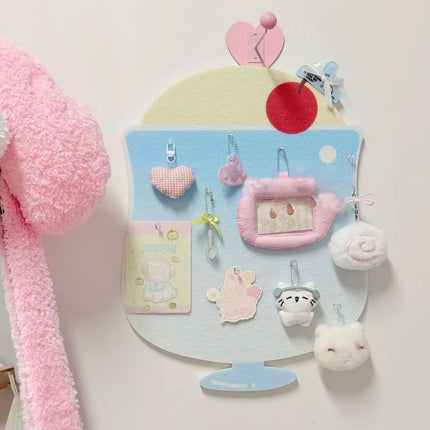 New Cute Summer Cherry Soda Felt Board Pain Board Small Card Felt Board Photo Wall Punch-free Room Decoration Board Props Gift