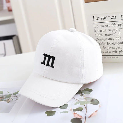 Kids Baseball Cap Children's Hat for Lovely Baby Cotton Breathable Kids Hats Girl Boy Caps M Letter Embroidered Hat for Boy