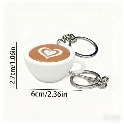 Funny 3D Printed Clicker Key Chain Simulation Sensory Finger Button Pendant Food Funny Fidget Coffee Calming Keychain Kids