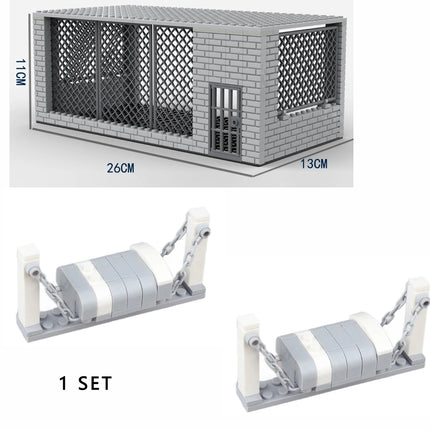Classic Jail Building Model - Police vs Thief Brick Set for Collection and Display