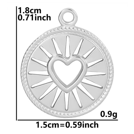 Breloque Metal Love Stainless Steel Flower Pendants For Jewelry Making Earrings Bracelets Headwear DIY Heart Charms Accessories