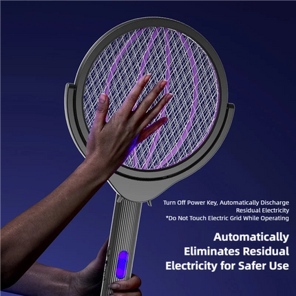 TINSOL Retractable Electric Mosquito Racket Rotating Head Insect Killer 2-in-1 Indoor/Outdoor Household Mosquito Eliminator