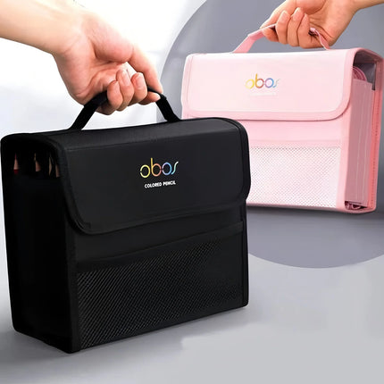 48/72/120/150/200 hole detachable and foldable Velcro stitched Oxford canvas pencil case for art stationery storage pencil case