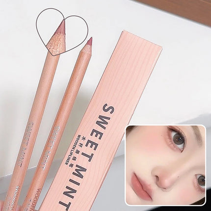 1Pc Wood Matte Lip Liner No Color Outline Lip Lipstick Pen Long-Lasting Easy To Sharpener Perfect Lip Contour Lipstick Pencil
