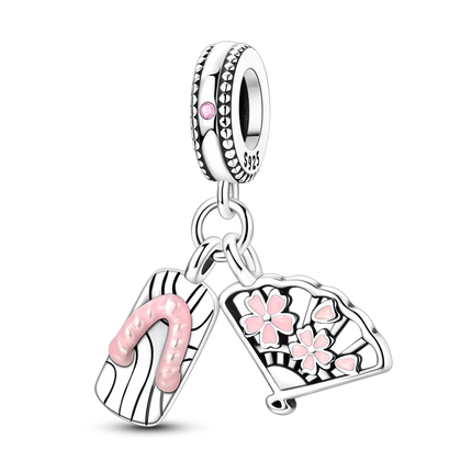 925 Sterling Silver Japanese Koinobori Senbazuru Mount Fuji Souvenir Pendant Fit Original Charm Bracelets Women DIY Jewelry Gift