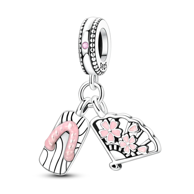 925 Sterling Silver Japanese Koinobori Senbazuru Mount Fuji Souvenir Pendant Fit Original Charm Bracelets Women DIY Jewelry Gift