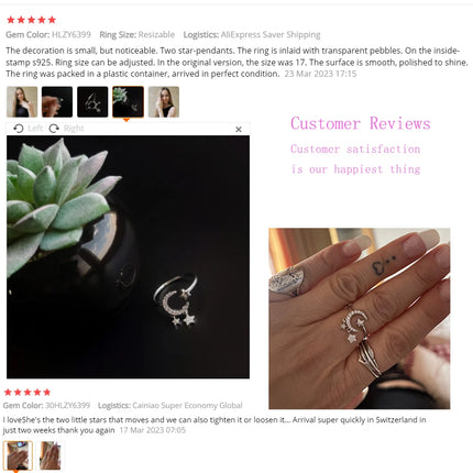 PANJBJ 925 Sterling Silver Four-pointed Star Shining Zircon Ring High-end Personalized Opening Adjustable Jewelry