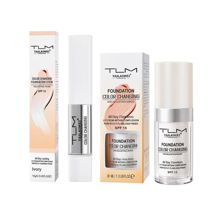 Color Changing Foundation Stick with Spf 15, All Day Flawless, Natural-Looking Complexion, Long-Lasting Wear