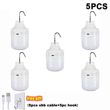 Outdoor USB Rechargeable LED Lamp Bulbs High Brightness Emergency Light Hook Up Camping Fishing Portable Lantern Night Lights
