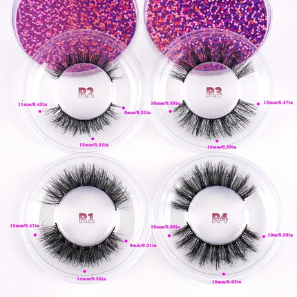 20 Pairs 4 Styles Wispy Faux Mink False Eyelashes Mixed Dramatic Thick Curled Fluffy Strip lashes Multipack for Eyes Makeup Sets