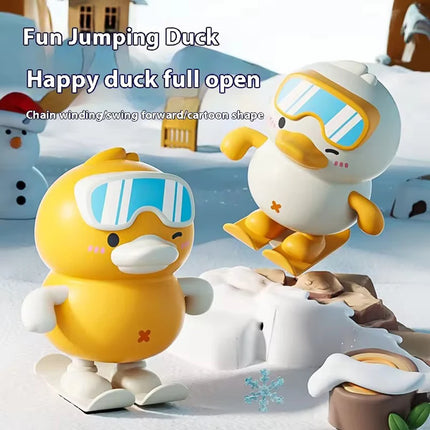 Educational Spring-Up Jumping Duck, Wind-Up Yellow Duck, Cute Cartoon Animal Educational Toys, Children's Toys and Gifts