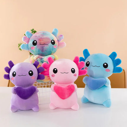 Cute Cartoon Axolotl Plush Toy Super Soft Salamander Animal Stuffed Plushie Pillow Couple Soft Axolotl Home Decor Christmas Gift