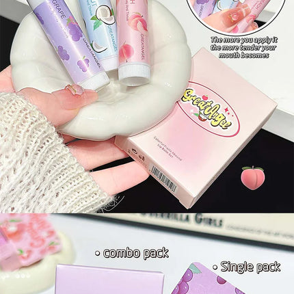 1/3Pc Fruit Lip Balm Moisturizing Clear Lip-Primer Mask Cute Jelly Tinted Lip Stick Lighten Lines Plump Lip Care Makeup