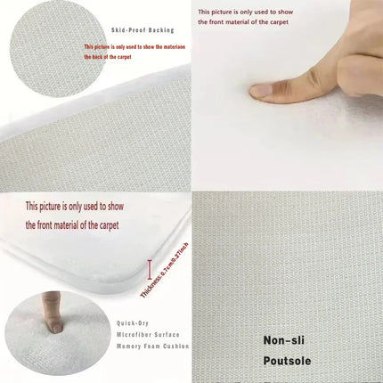 VIKAMA Cute Cartoon Living Room Round Flannel Carpet, Bedroom Bedside Anti-Slip And Cooling Rug, Home Decoration