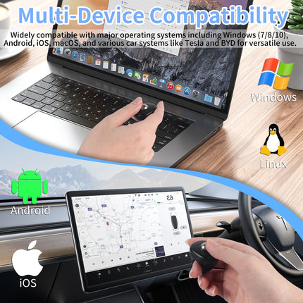 Trackball Ring Mouse Bluetooth Wireless Dual-mode Air Mouse for PPT Browsing Tiktok YouTube Novel Page Turning PC Tablet Phone