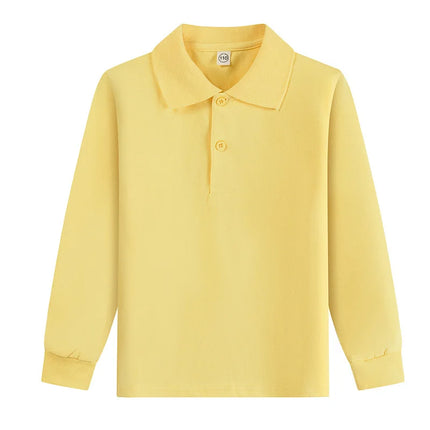 Boy Polo Shirt Kids Clothes Tops Solid Color Turn-down Collar Autumn Long Sleeve Polos Baby Boy T-shirts Children Shirts Teen