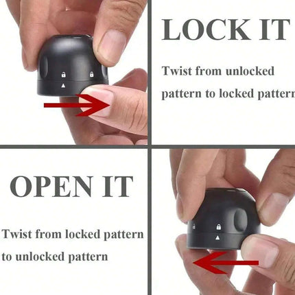 1pc Black Domestic Kitchen Sealing Red Wine Bottles Stoppers Mini Preservation Spin Leak Proof Wine Champagne Stoppers Cap