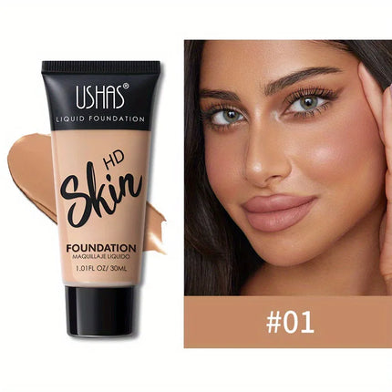 USHAS Concealer Matte Liquid Foundation Brightening Long-lasting Moisturizing Oil Control Waterproof Skin Natural