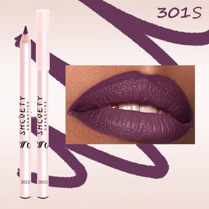 Matte Lip Liner Pencil Set of 12 Nude &Brown Shades Highly Pigmented Smooth Velvet Finish Long-Lasting Waterproof & Smudge-Proof