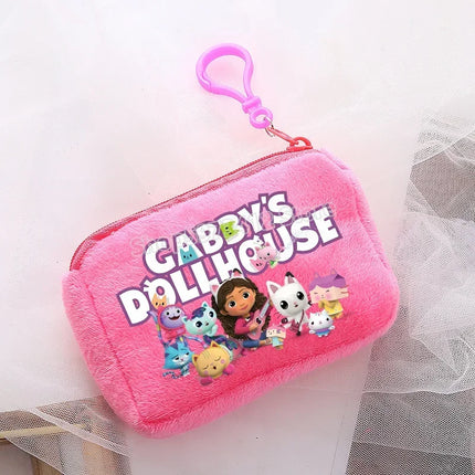 Kawaii Gabby Dollhouse Coin Purse Cute Anime Cat Headset Mini Bag Child Birthday Gifts Keychain Pendant Bags Cartoon Girl Wallet