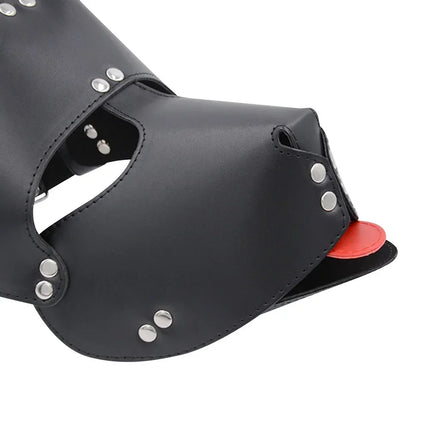 Slave Restraint Costume Fetish BDSM Restraint Headdress Hood Cosplay Sex Toys For Couples Cosplay PU Leather Sexy Mask Hood Eyes