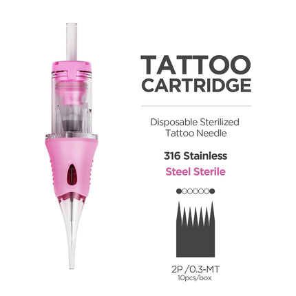 10PCS Universal Permanent Makeup Needles Tattoo Cartridge Round Liner Sterilized Safety Needles For Tattoo Machine For Eyebrow