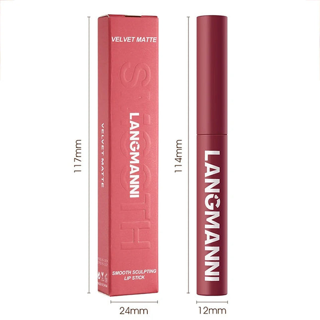 12 Color Matte Lipstick Pencil Waterproof Long Lasting Non-Stick Cup Lip Stain Tint Cosmetic Nude Lipstick Pen Makeup Cosmetics