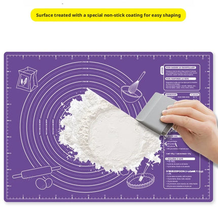 Non-slip, non-stick, food-grade rolling mat  Easy to clean and reusable  Baking and kneading mat