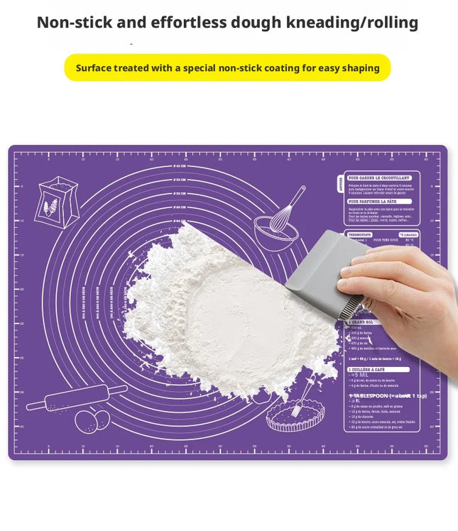 Non-slip, non-stick, food-grade rolling mat  Easy to clean and reusable  Baking and kneading mat