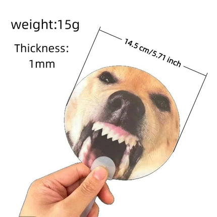New Creative Rhubarb Dog Called Two-Change Expression Raster Fan Summer Portable Wacky Big Dog Called Handheld Cool Fan