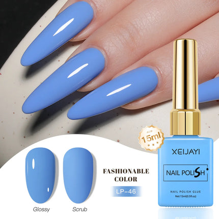 Colored Square Bottle Nail Varnish Gel 60 Colors Gloss Matte Ice-clear Nail Polish Fruit Green Nail Art Soak Off UV Gel Lacquer