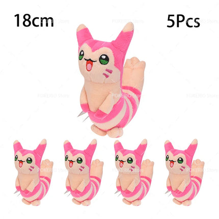Wholesale Pokemon Plush 5Pcs/Lot Mimikyu Caterpie Oddish Garchomp Phantump Umbreon Sylveon Stuffed Animal Peluche Christmas Gift