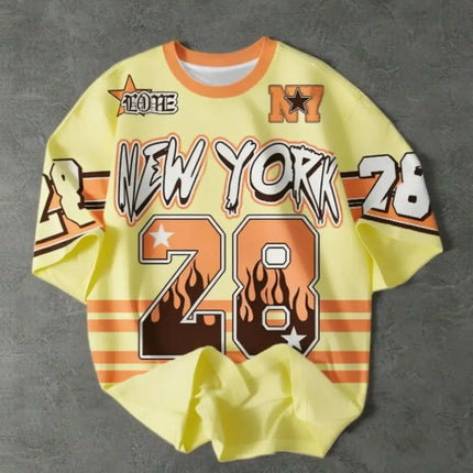 Girl's Boy's Sports Jersey New York 28 Print Short Sleeve T-Shirt Summer Graphic Tee Plus Size Men's Women's Sports T-Shirt