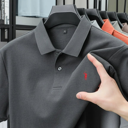 100% pure cotton men's breathable short-sleeved T-shirt, luxury brand embroidered loose casual summer fashion business Paul polo