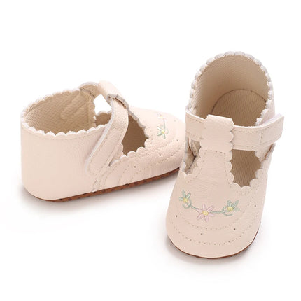 Spring and Summer New Baby Korean Version Flower Embroidered Princess Shoes For Women's Soft Soled Baby Walking Shoes