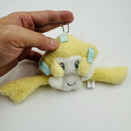 9cm Glow in the Dark Jirachi Plush Keychain - Cute Wish Pokémon Stuffed Toy, LED Night Light Wishing Star Hanging Ornament Doll
