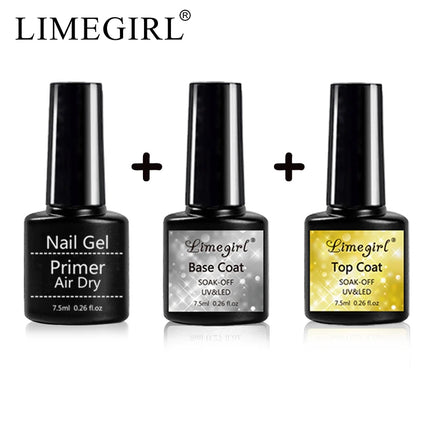 LIMEGIRL Multifunctional Nail Top Coat And Base Coat for Nails UV Gel Polish Soak Off Varnishes Kit No-acid Primer Manicure Set