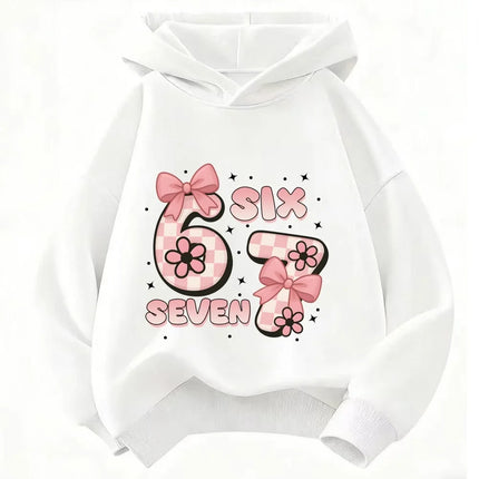 Autumn SIX SEVEN 67 Digit Print Children's Hoodies Boy Girl Casual Fashion Sport Pullover Kid Comfortable Fleece Sweatshirt