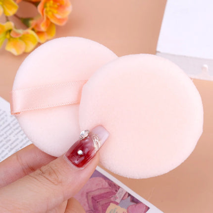 100PCS Round Shape Velvet Loose Powder Puff Plush Soft Washable Foundation Sponge Cosmetics Puff Professional Beauty Makeup Tool