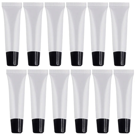 50pcs 10ml Empty Lip Gloss Tubes Clear Soft Lip Gloss Container Refillable Lipgloss Tubes for DIY Cosmetic Makeup Plastic Bottle