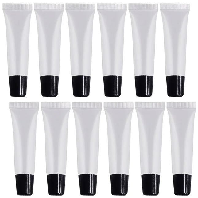50pcs 10ml Empty Lip Gloss Tubes Clear Soft Lip Gloss Container Refillable Lipgloss Tubes for DIY Cosmetic Makeup Plastic Bottle