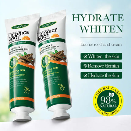 3/5pcs SADOER Licorice Root Vitamin C Hand Cream Hydrate Moisturizing Whiten Skin Remove Blemish Anti Wrinkle Hand Lotion 30g