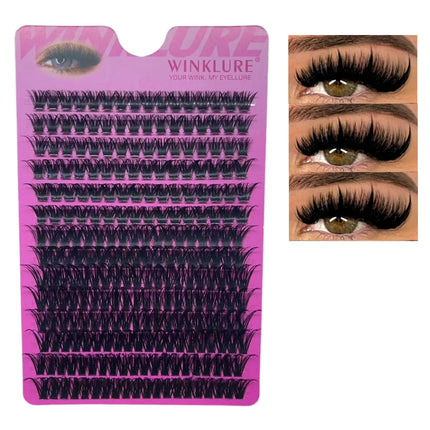WINKLURE DIY Lashes Extensions Kit 800pcs Lash Clusters 80D/100D Wispy Individual Lashes Mix 9-18mm Cluster Eyelash Extension