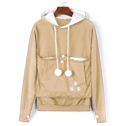 Cat Lovers Hoodies Pouch Dog Pet Hoodies For Casual Kangaroo Pet Paw Pullovers Cuddle Pouch Sweatshirt Pocket Animal Ear Hooded