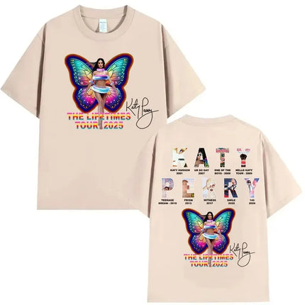 The Lifetimes World Tour T-shirt Katy Perry Merch T Shirt Oversize Y2k Women Men Causal Cotton Short Sleeve Harajuku Streetwear