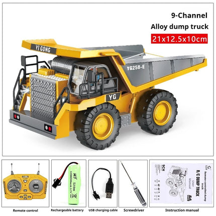 4WD Remote Control Excavator Toy 2.4GHz RC Construction Vehicle Dump Truck Bulldozer Crawler Engineering Car Best for Kids Gifts