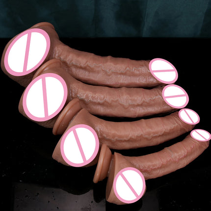 Realistic Veins Big Penis Skin Feel Soft Huge Dildo Double Silicone Masturbation Cock Woman Anal Sex Toy Suction Cup Small Dick