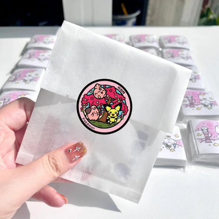 Pokemon Round Stickers 500Pcs/Roll Toys Pikachu Eevee Squirtle Decals for Reward Gift Wrapping Phone Case Scrapbook Envelope