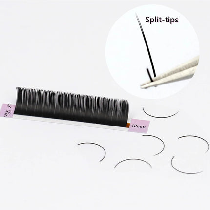 AGUUD Ellipse Flat False Eyelash Extensions Natural Soft Split-Tip Faux Mink Lashes Individual Soft Eyelashes B C CC D DD cur